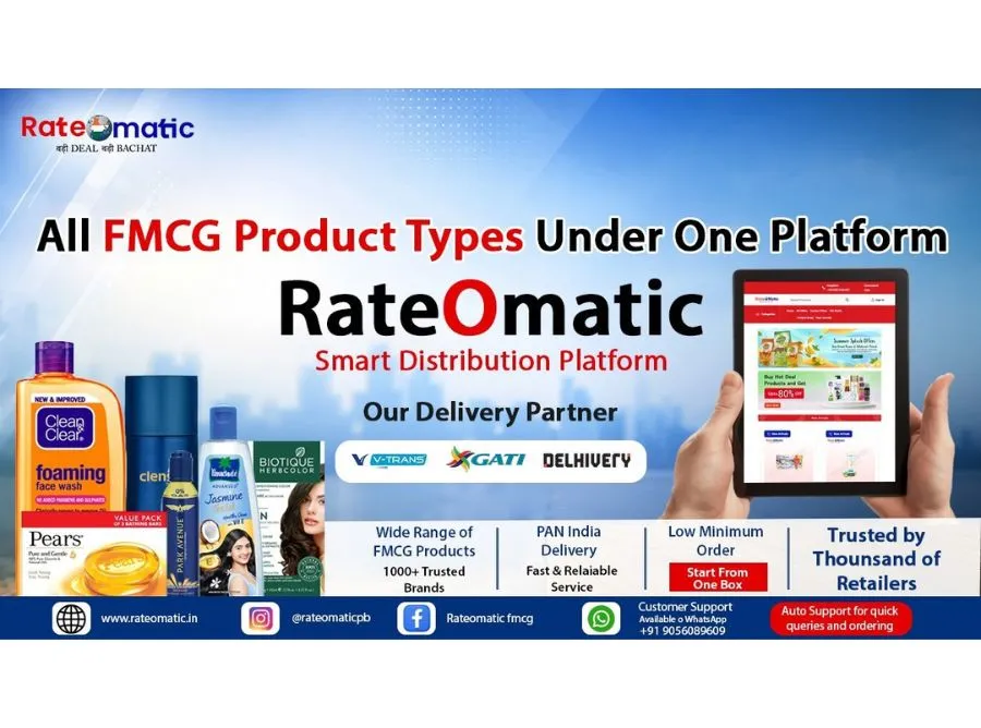 RateOMatic FMCG wholesale, FMCG distribution platform India, wholesale grocery suppliers India, kirana procurement platform, affordable FMCG supply India